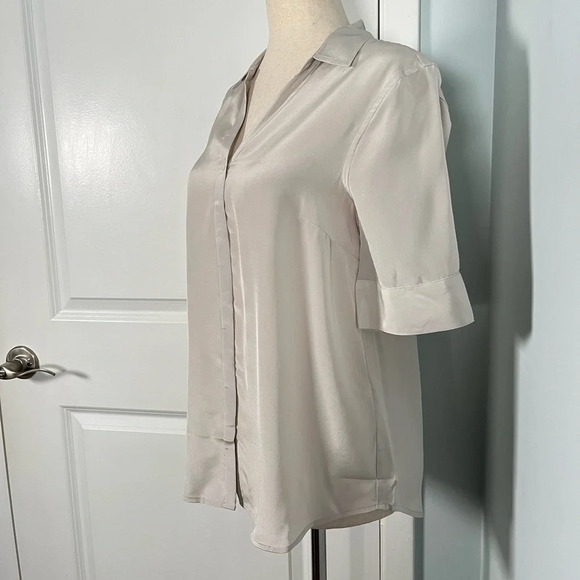 J. Crew 100 % silk button down shirt top blouse size Petite XXS - Picture 8 of 11
